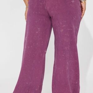 Purple Wide-Leg Pants